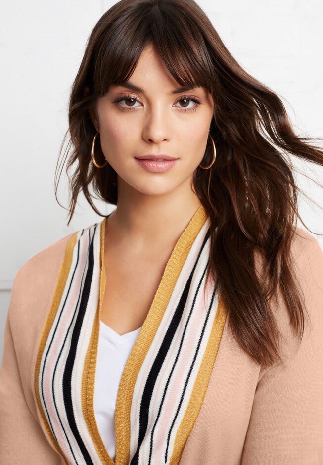 Metallic Trim Duster Cardigan, , alternate image number 3
