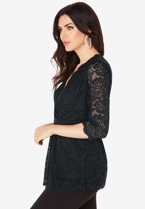 Surplice Lace Top, , alternate image number null