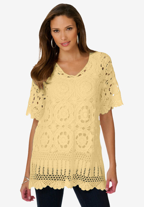 French Crochet Sweater, BANANA, hi-res image number null