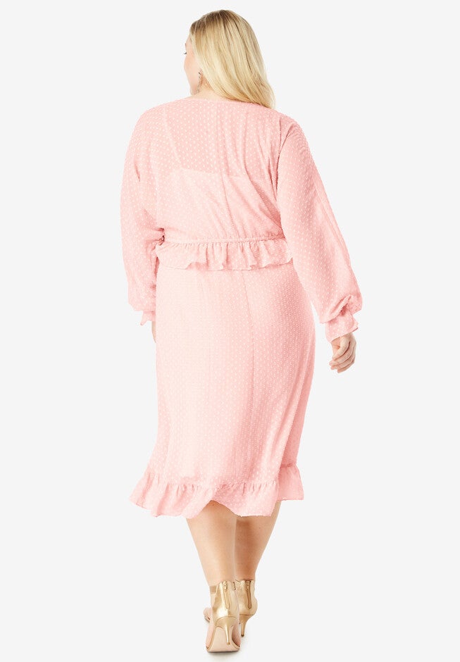 Ruffle Drawstring Dress with Tassels, , on-hover image number 1