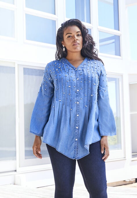 Glam-Embellished Big Shirt, , alternate image number null