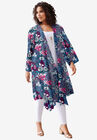 Hanky-Hem Kimono, DARK BERRY PAISLEY GARDEN, hi-res image number null