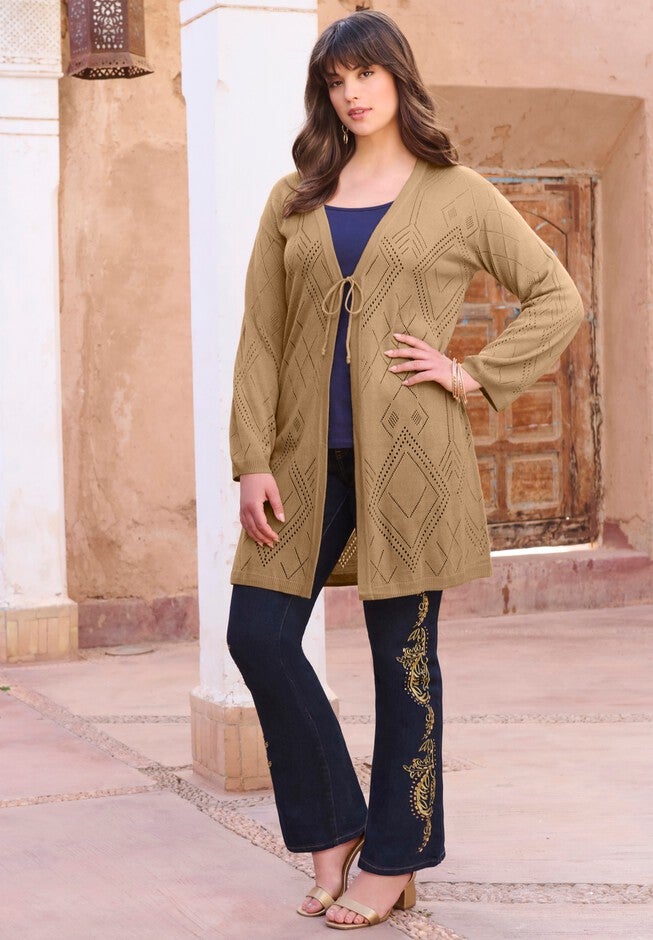 Tie-Front Cardigan, , alternate image number null