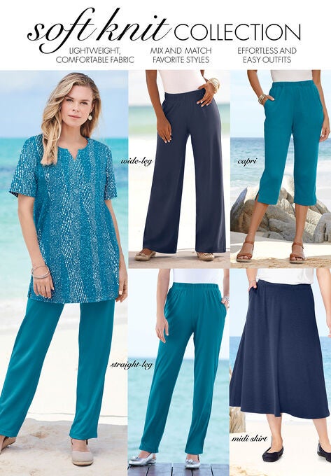 Wide-Leg Soft Knit Pant, , alternate image number null