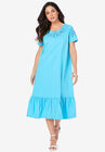 Eyelet Cutout Dress, OCEAN, hi-res image number null