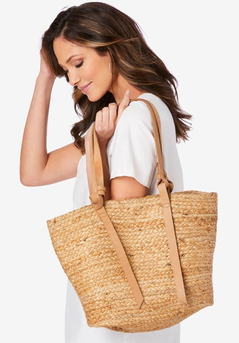 Woven Tote Bag, NATURAL, hi-res image number null