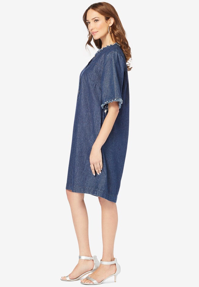 Denim Shirtdress, , alternate image number 2