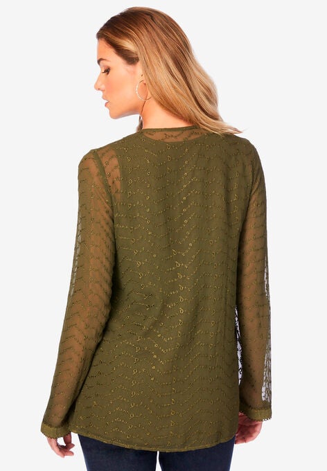 Embroidered Cardigan and Tank Set, , on-hover image number null