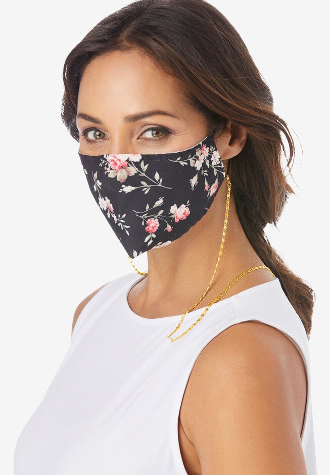 Metallic Face Mask Chain, GOLD, hi-res image number 0