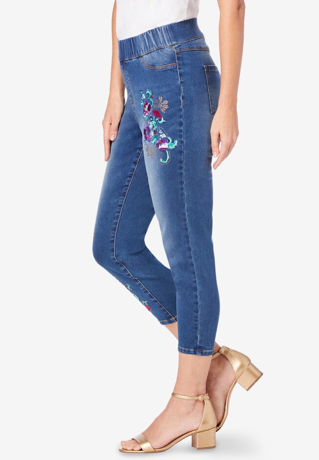 360° Stretch Capri Jean, , alternate image number 2