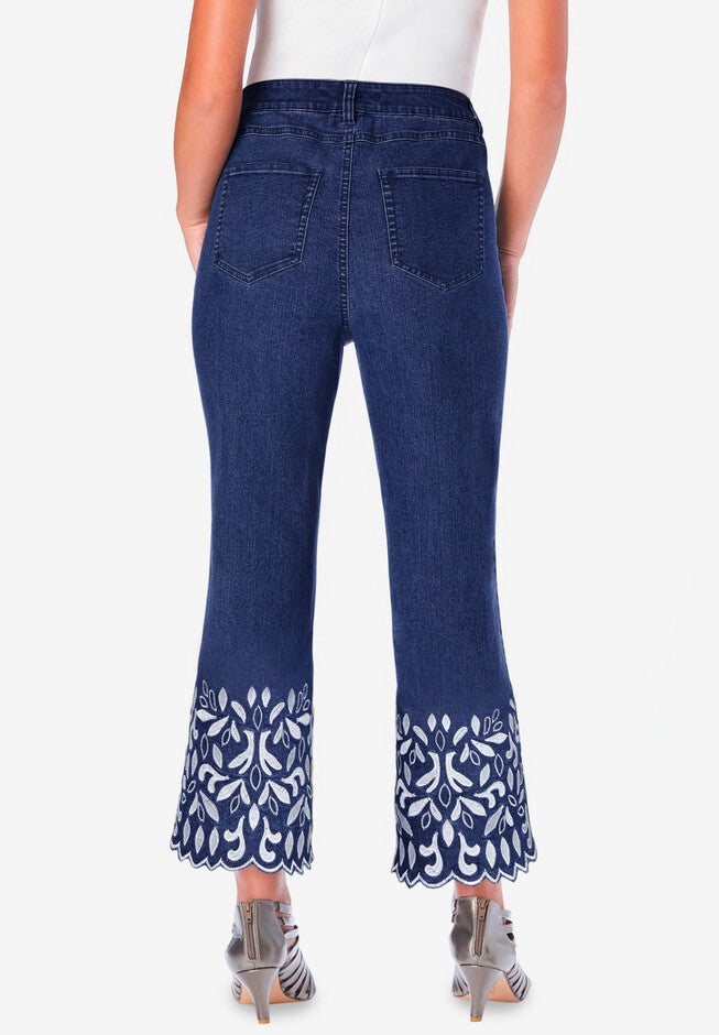 Straight-Leg Embroidered Jeans, , alternate image number 4