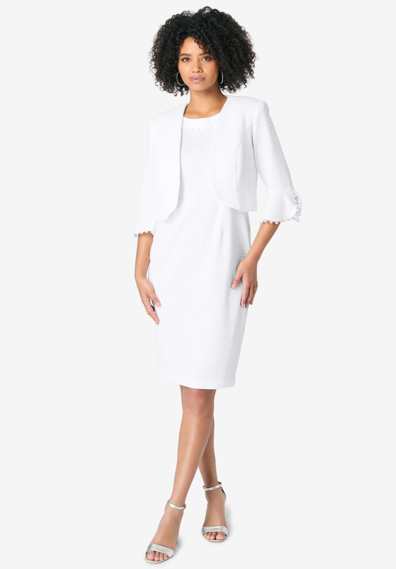 Pearl-Detail Dress and Jacket