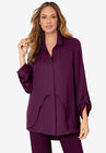 Georgette Overlay Big Shirt, DARK BERRY, hi-res image number null