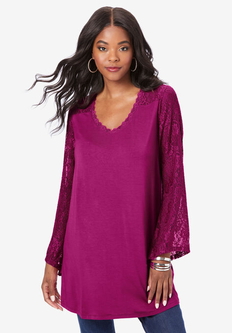 Bell-Sleeve Lace Blouse, , alternate image number null