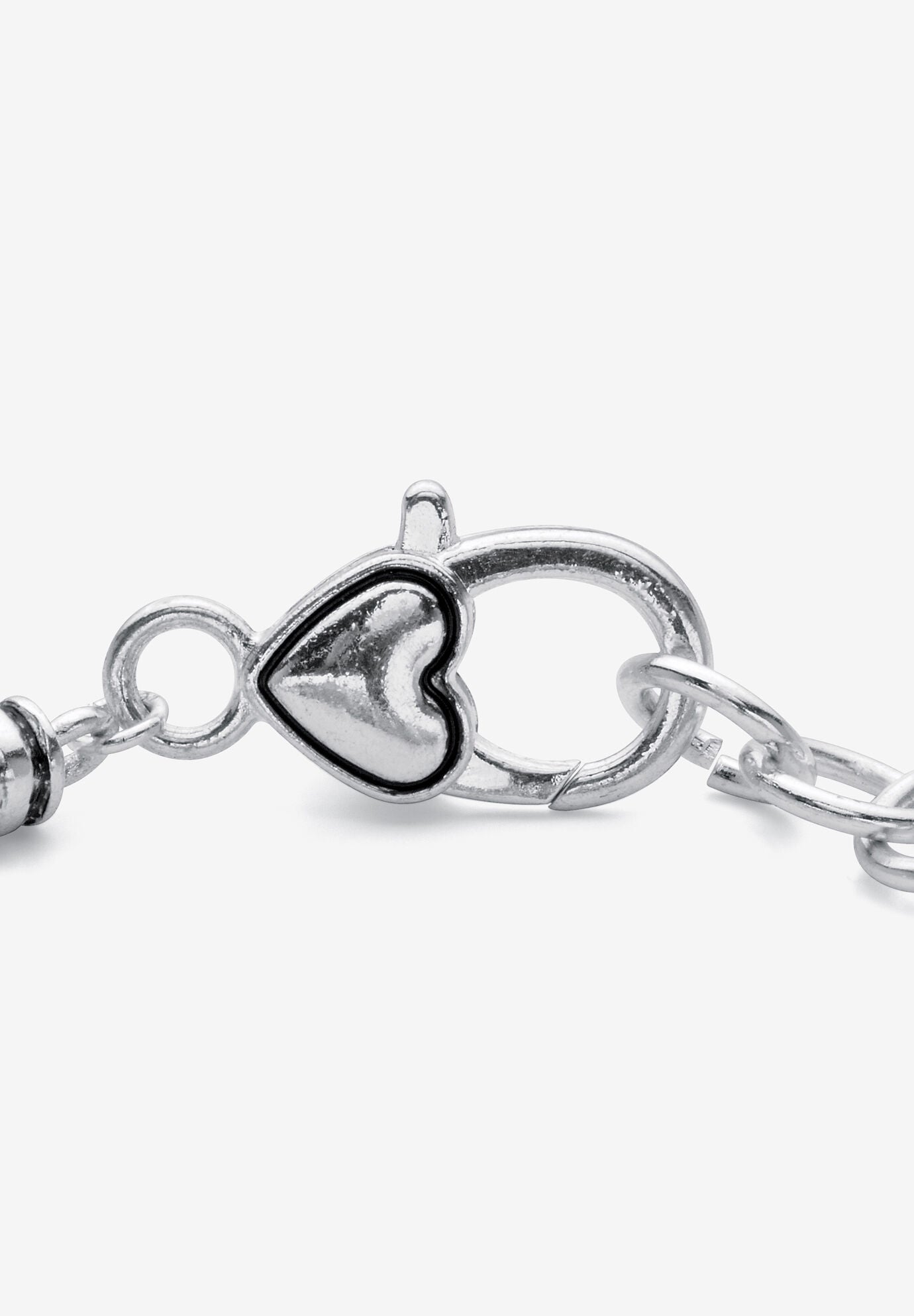 Antiqued Silvertone Simulated Birthstone 8 inches Charm Bracelet, , on-hover image number 1