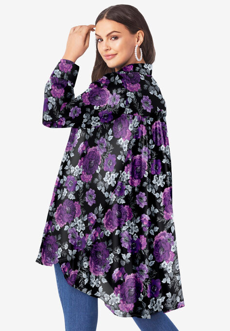 Fit-and-Flare Crinkle Tunic, , alternate image number null