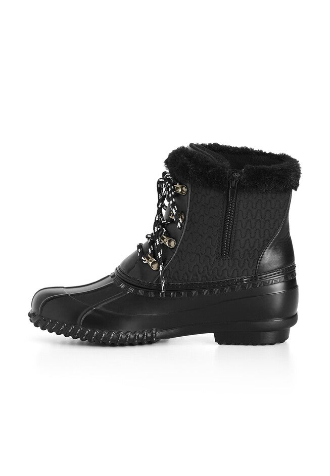Ariah Cold Faux Fur Ankle Weather Boot, BLACK, alternate image number null