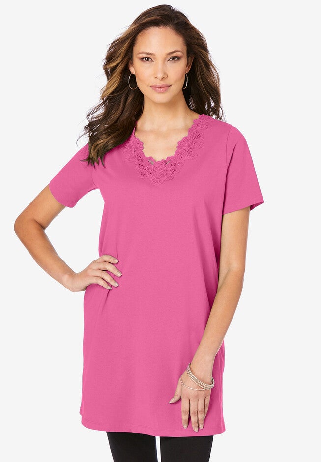 Lace-Applique Ultimate Tunic, VINTAGE ROSE, hi-res image number null