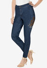 Embellished Skinny Jean, GOLD FLORAL EMBELLISHMENT, hi-res image number null