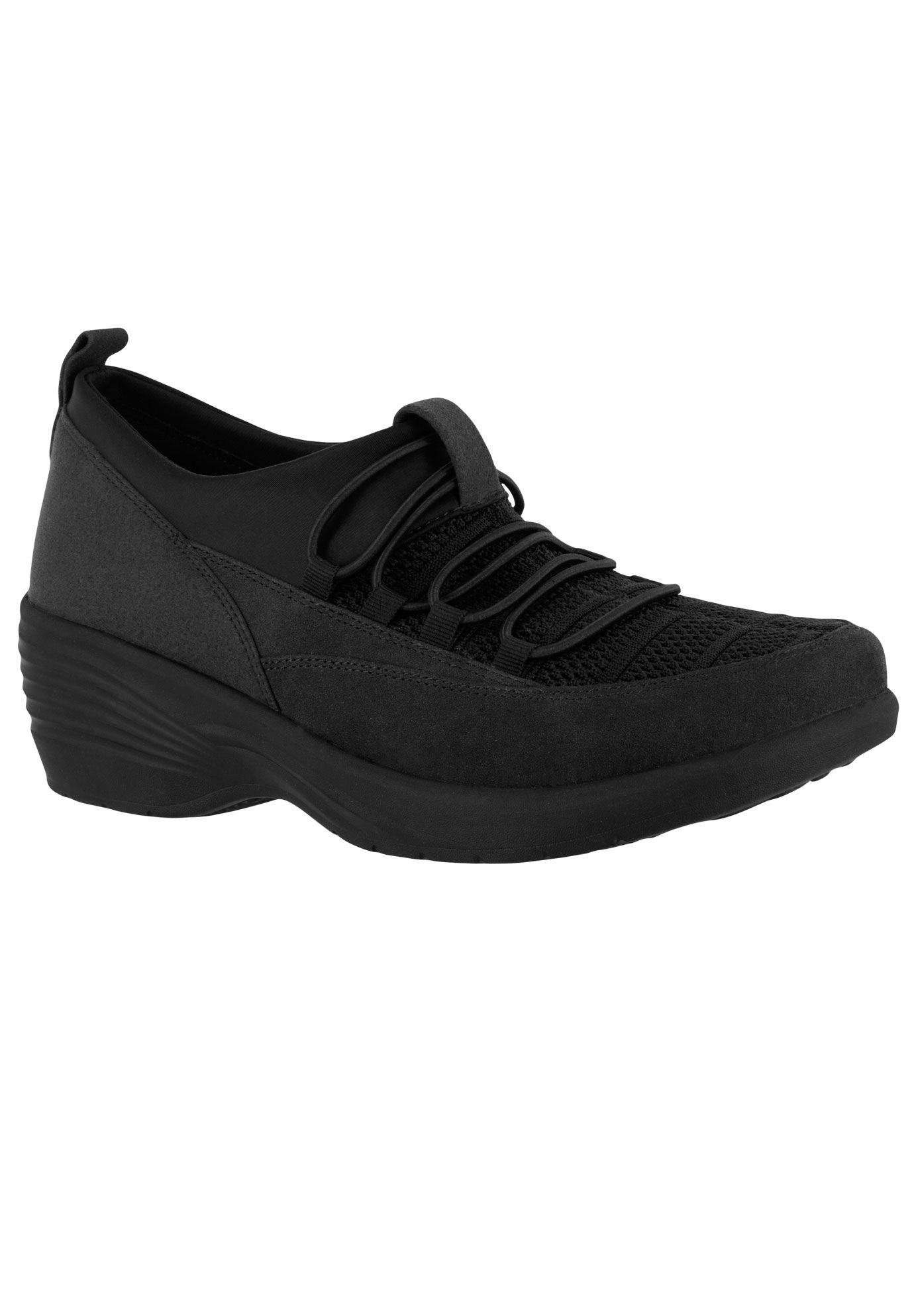 Sleek Sneakers by Easy Street&reg;, BLACK FABRIC, hi-res image number 0