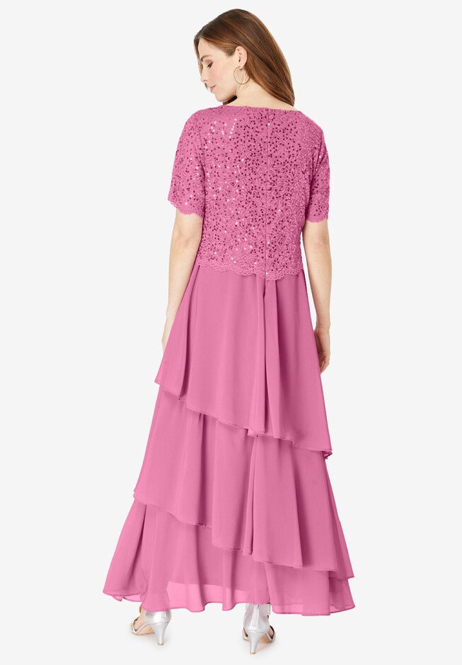 Chiffon Tiered Maxi Dress, , on-hover image number 1