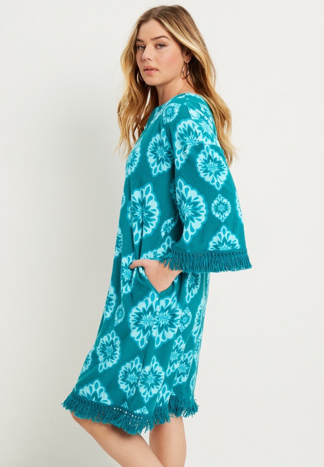 Boho Terry Boardwalk Shirtdress, , alternate image number 2