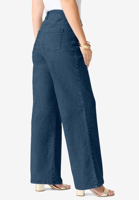 Wide-Leg Jean With Invisible Stretch By Denim 24/7, , alternate image number null