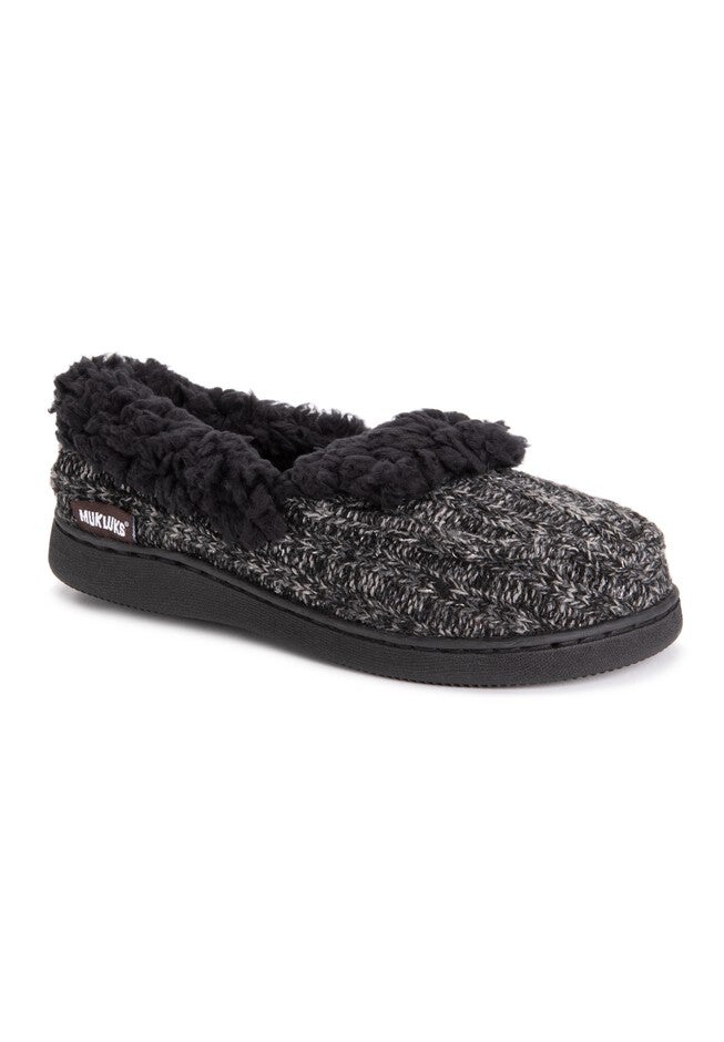 Anais Moccasin Slipper by Muk Luks, EBONY, hi-res image number 0