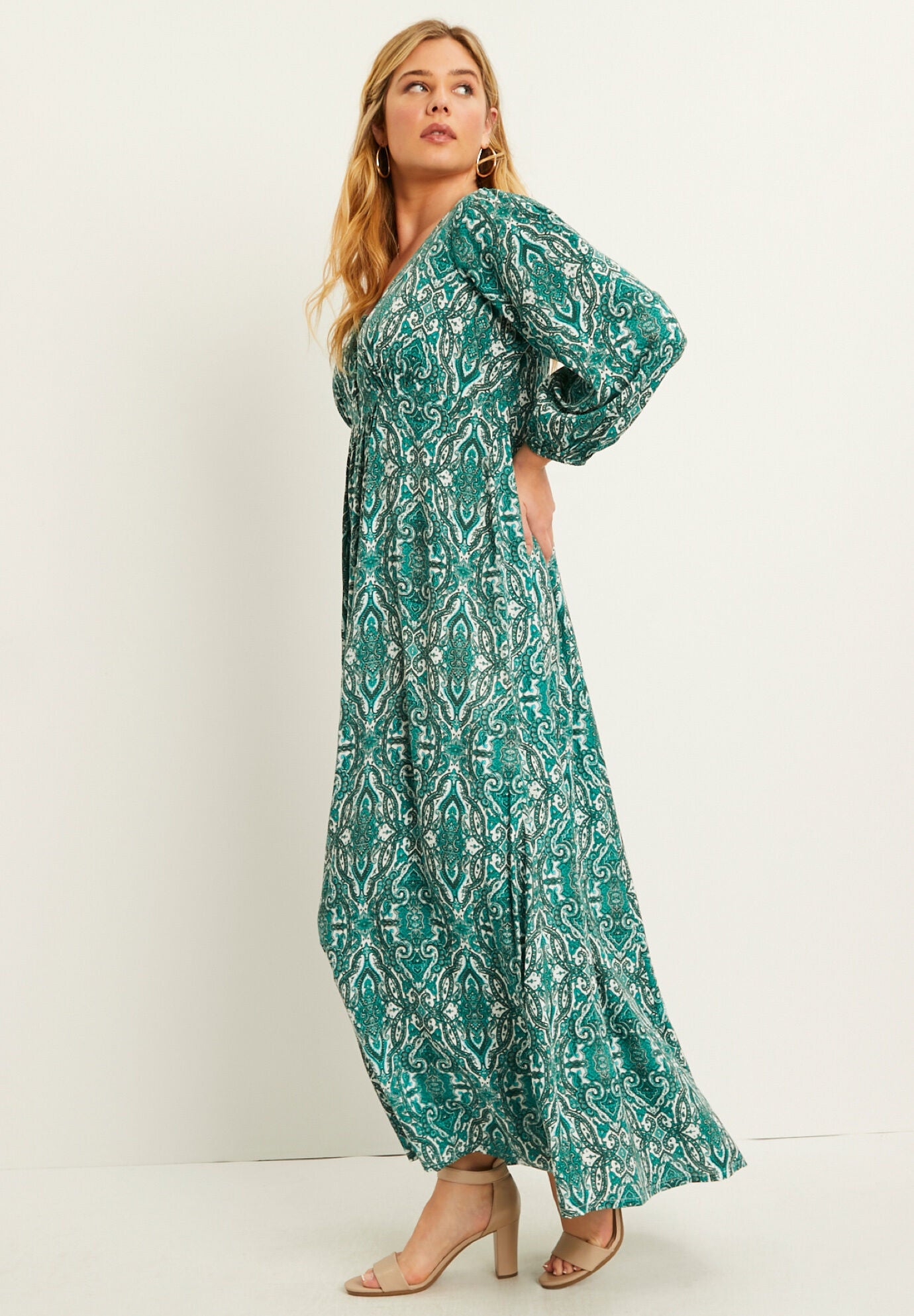 Puff-Sleeve Shirtdress, , alternate image number 2