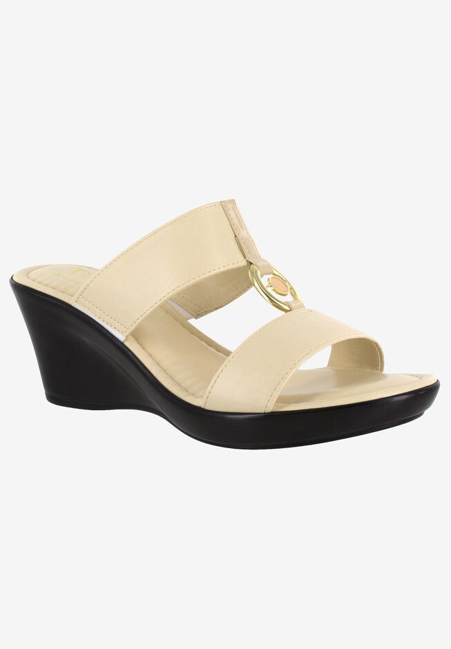 Calla Tuscany Wedge by Easy Street®, BONE, hi-res image number null