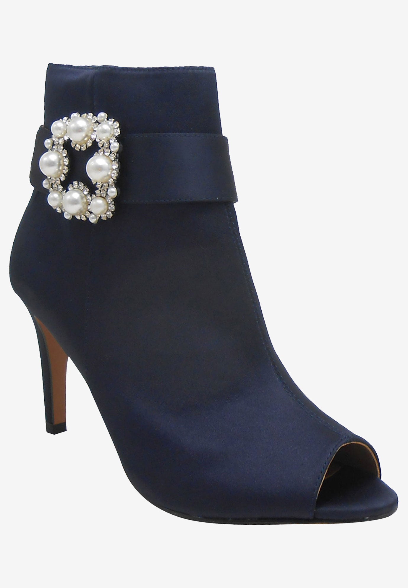 Pranati Bootie , NAVY SATIN, hi-res image number 0
