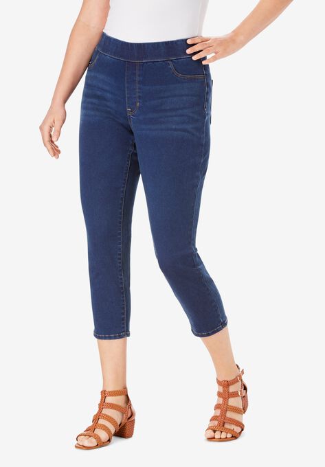 The No-Gap Capri Jean, DARK WASH, hi-res image number null