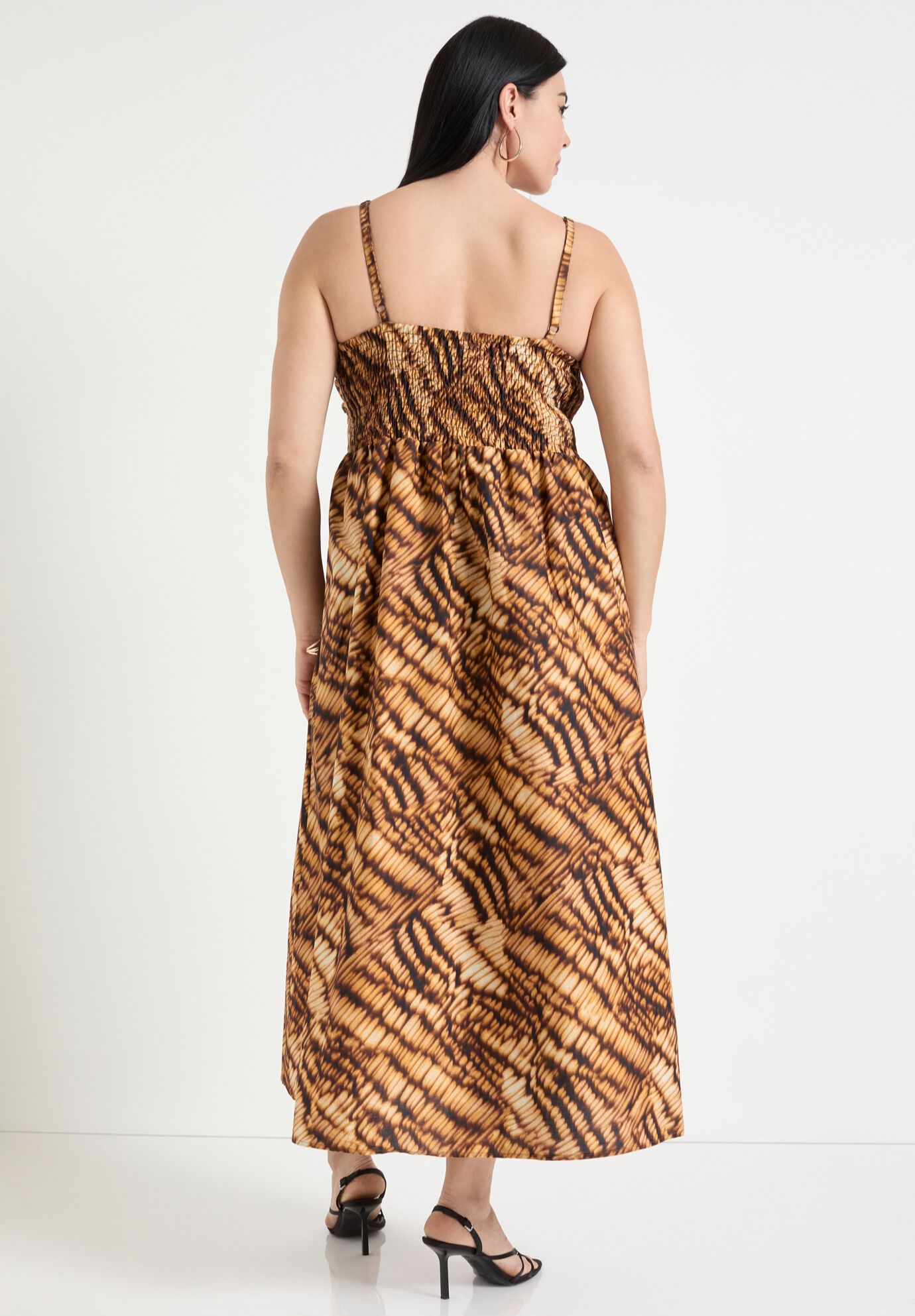 Bow-Detailed Midi Dress, NATURE TEXTURE, on-hover image number 1