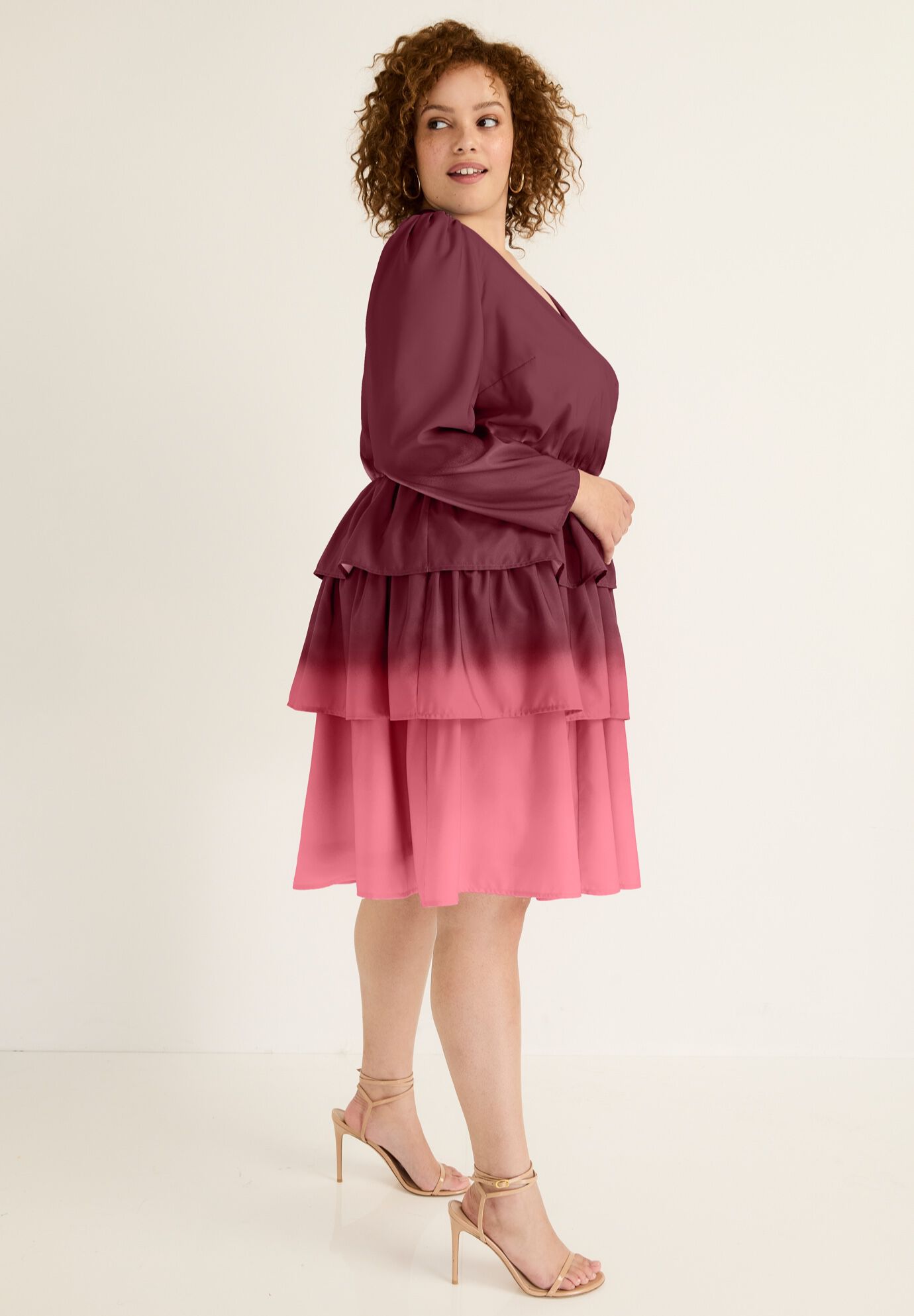 Three-Tiered Ombre Dress, , alternate image number 2