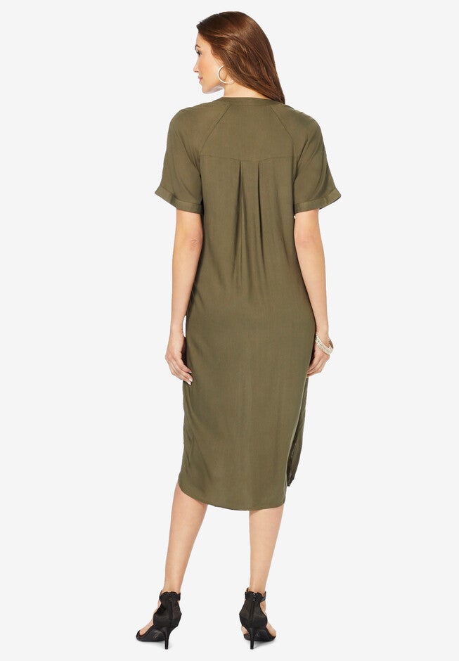 Y-Neck Shirtdress, , on-hover image number 1