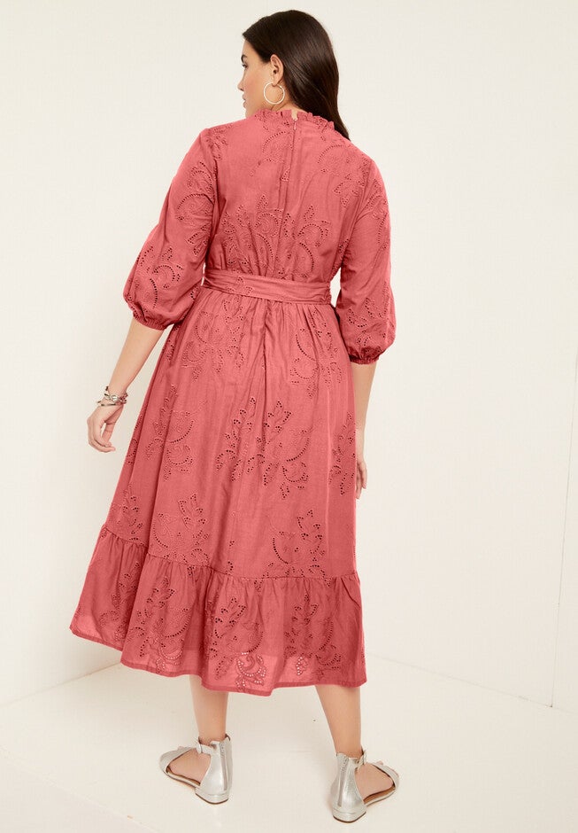 Eyelet Midi-Dress, , on-hover image number null