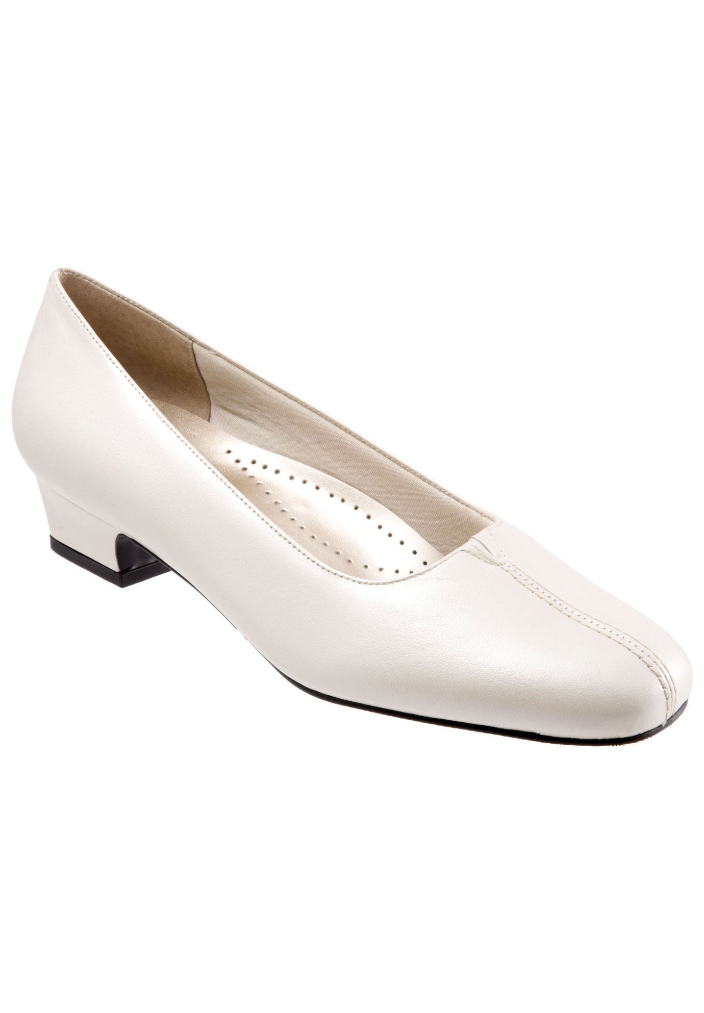 Doris Leather Pump by Trotters&reg;, WHITE PEARL LEATHER, hi-res image number 0