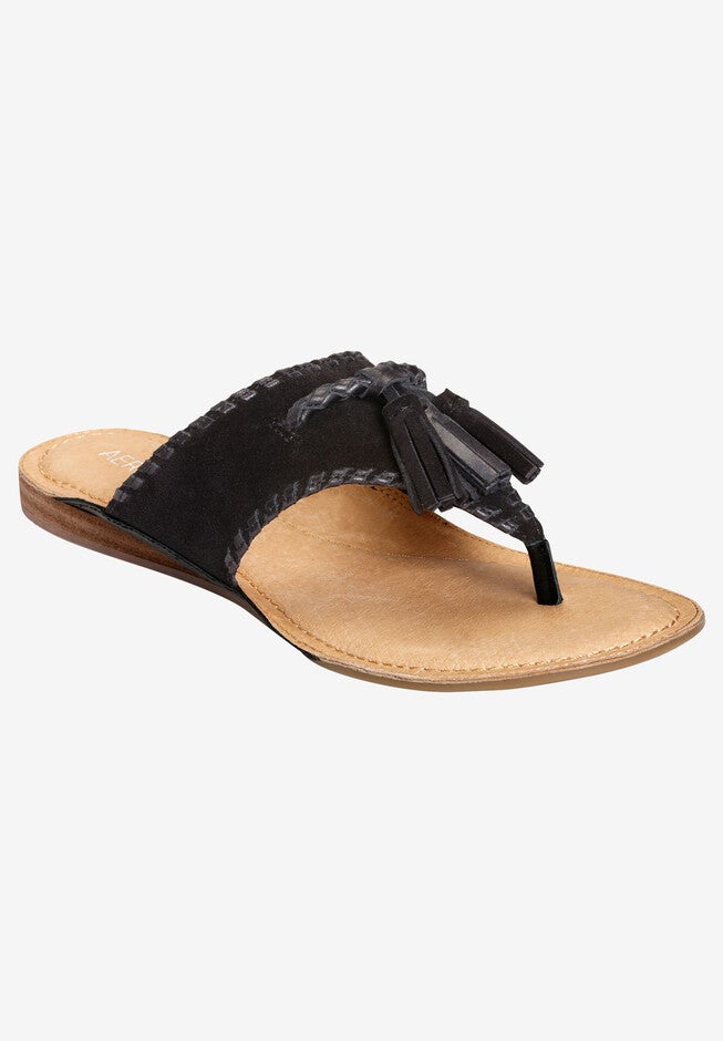Book Of Style Sandal by Aerosoles®, BLACK LEATHER, hi-res image number null
