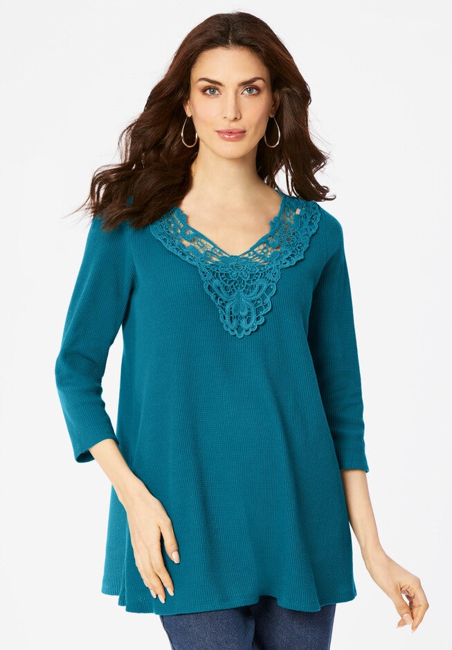 Lace Yoke Thermal Tee Fullbeauty Outlet