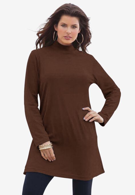 Mockneck Ultimate Tunic Plus Size 34 Inches Long Fullbeauty