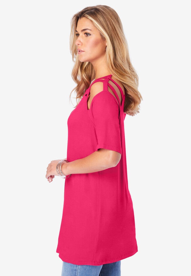 Strappy Shoulder Ultra Femme Tunic, , alternate image number 2