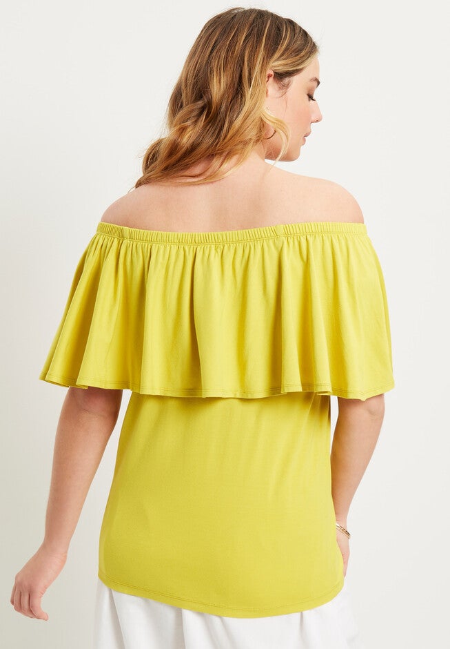 Off-The-Shoulder Ruffle Top, , on-hover image number 1
