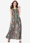 Sleeveless Crinkle Dress, BLACK BALI IKAT, hi-res image number null