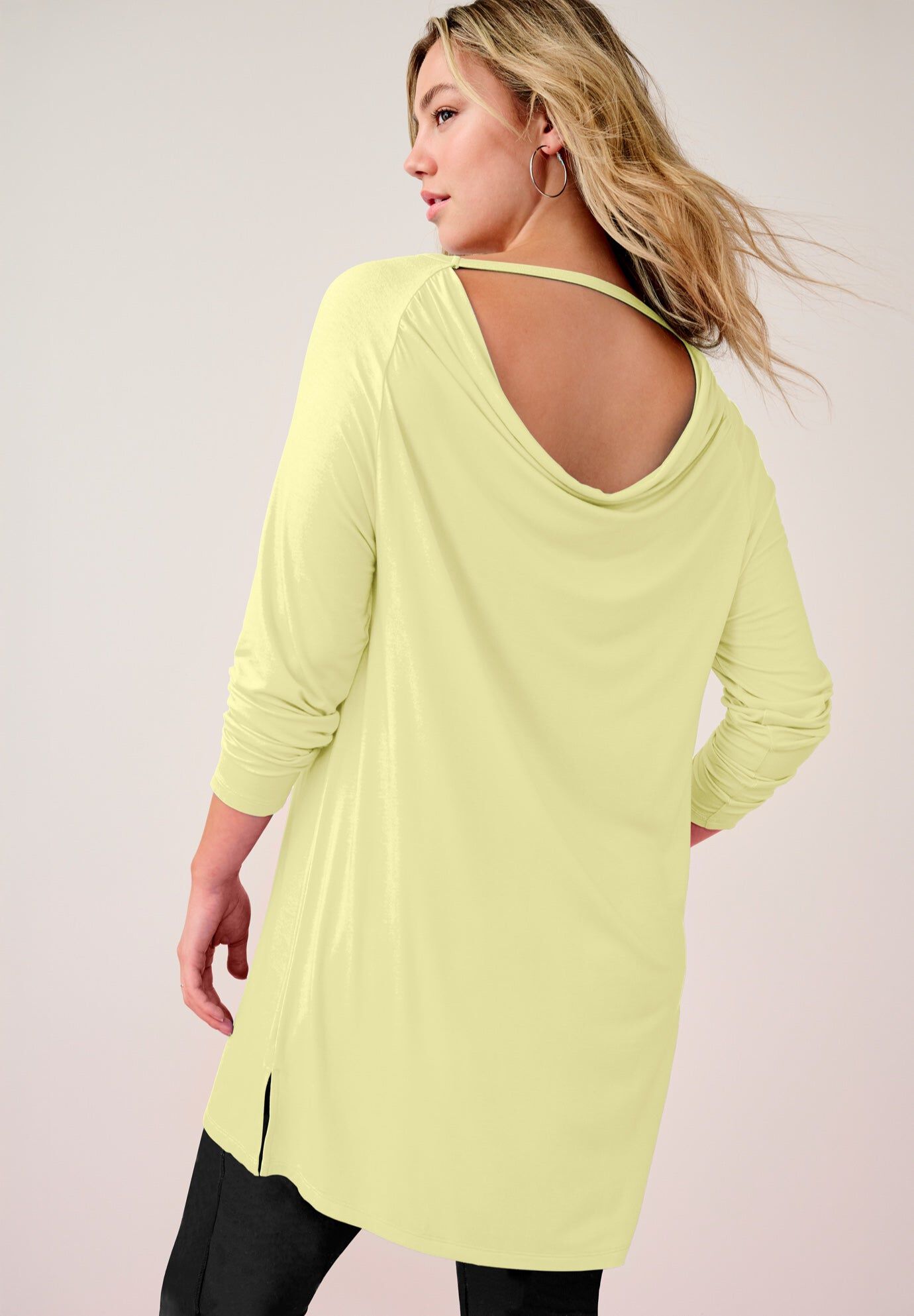 Draped Raglan Sleeve Top, BANANA CREAM, hi-res image number 0
