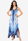 Scarf-Print Maxi Dress, NAVY SCARF PRINT, hi-res image number null