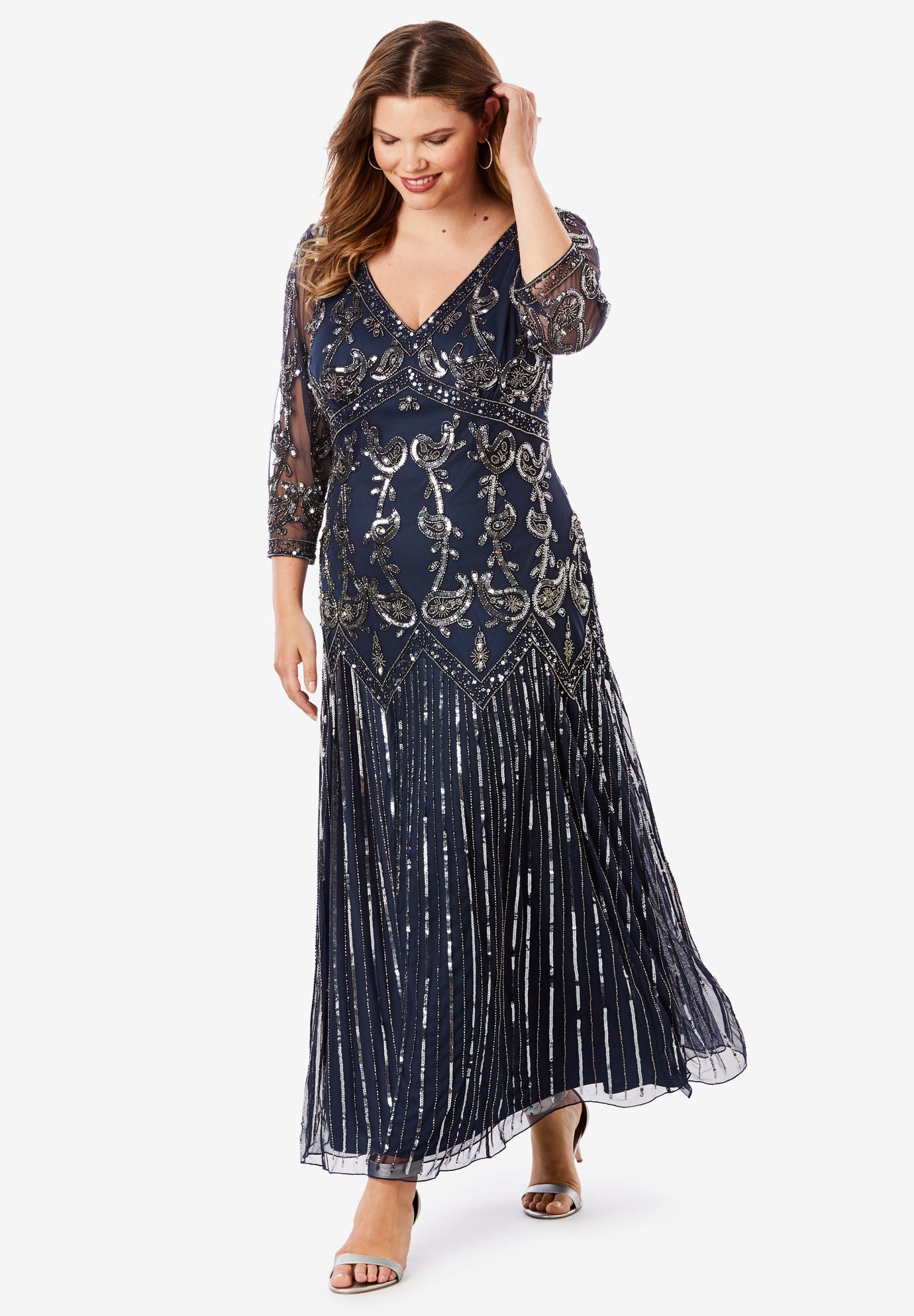 plus size beaded dress