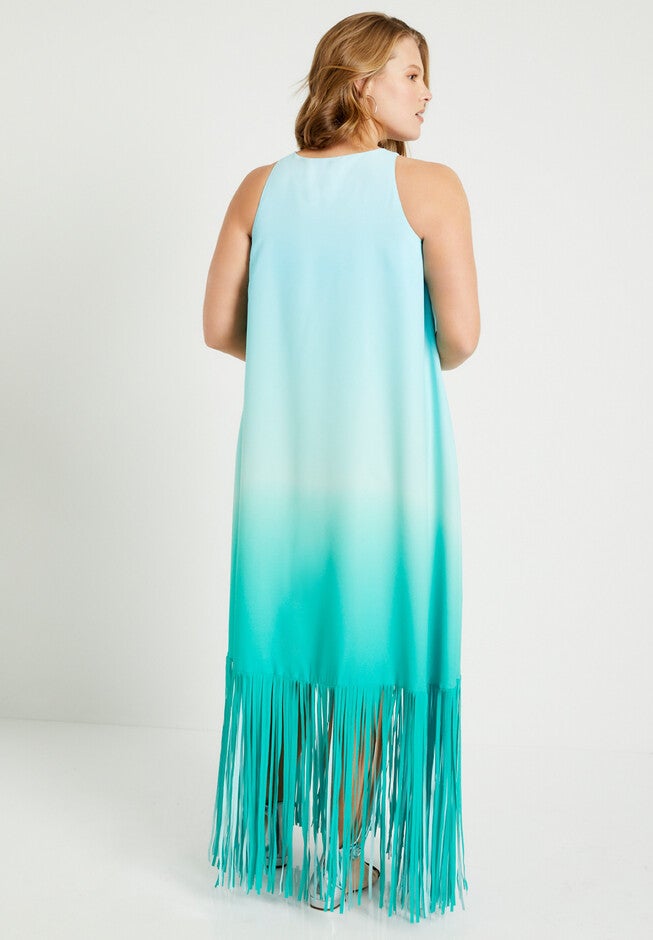 Fringe Hem Maxi Dress, , on-hover image number 1
