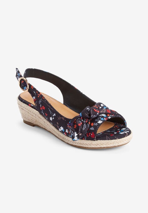 The Zanea Espadrille , BLACK FLORAL, hi-res image number null