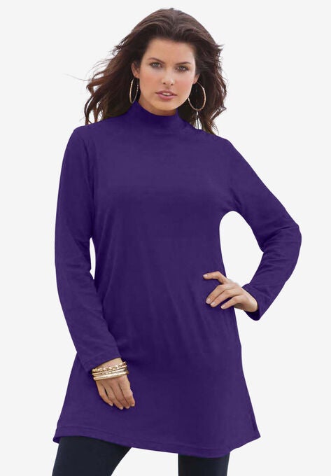 Mockneck Ultimate Tunic, MIDNIGHT VIOLET, hi-res image number null