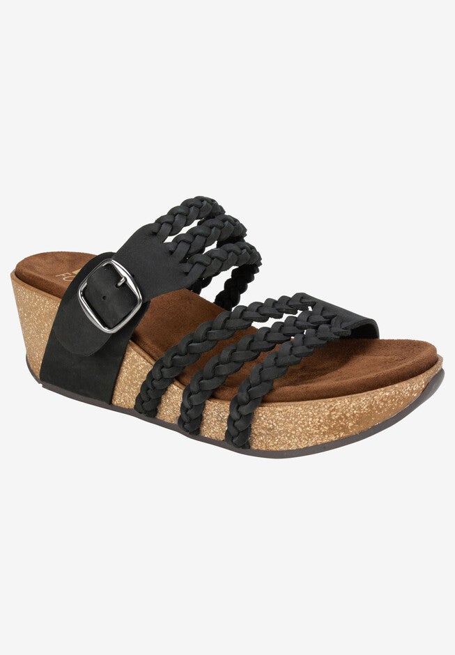 Chantilly Sandal by White Mountain, BLACK NUBUCK, hi-res image number null
